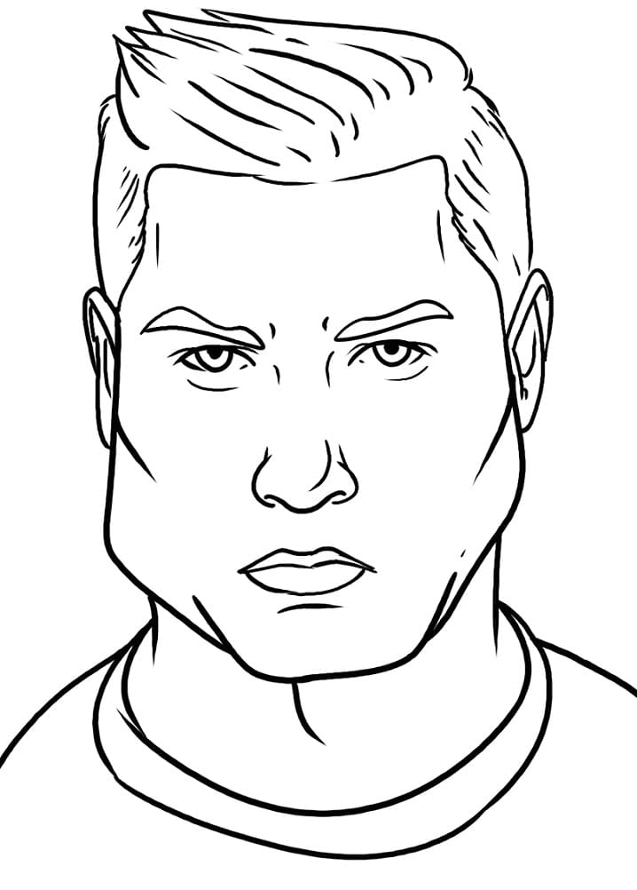 Desenho de Cristiano Ronaldo Simples para Imprimir Lápis de Cor