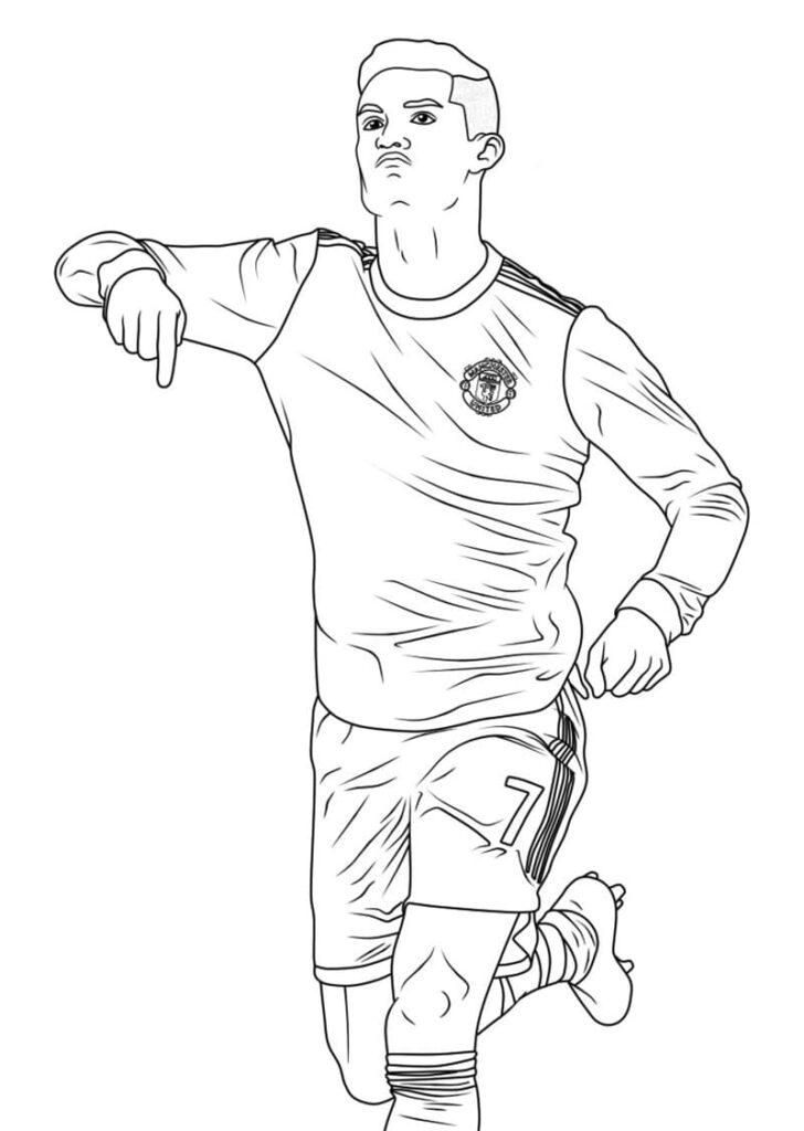 Desenho de Foto de Cristiano Ronaldo para Colorir