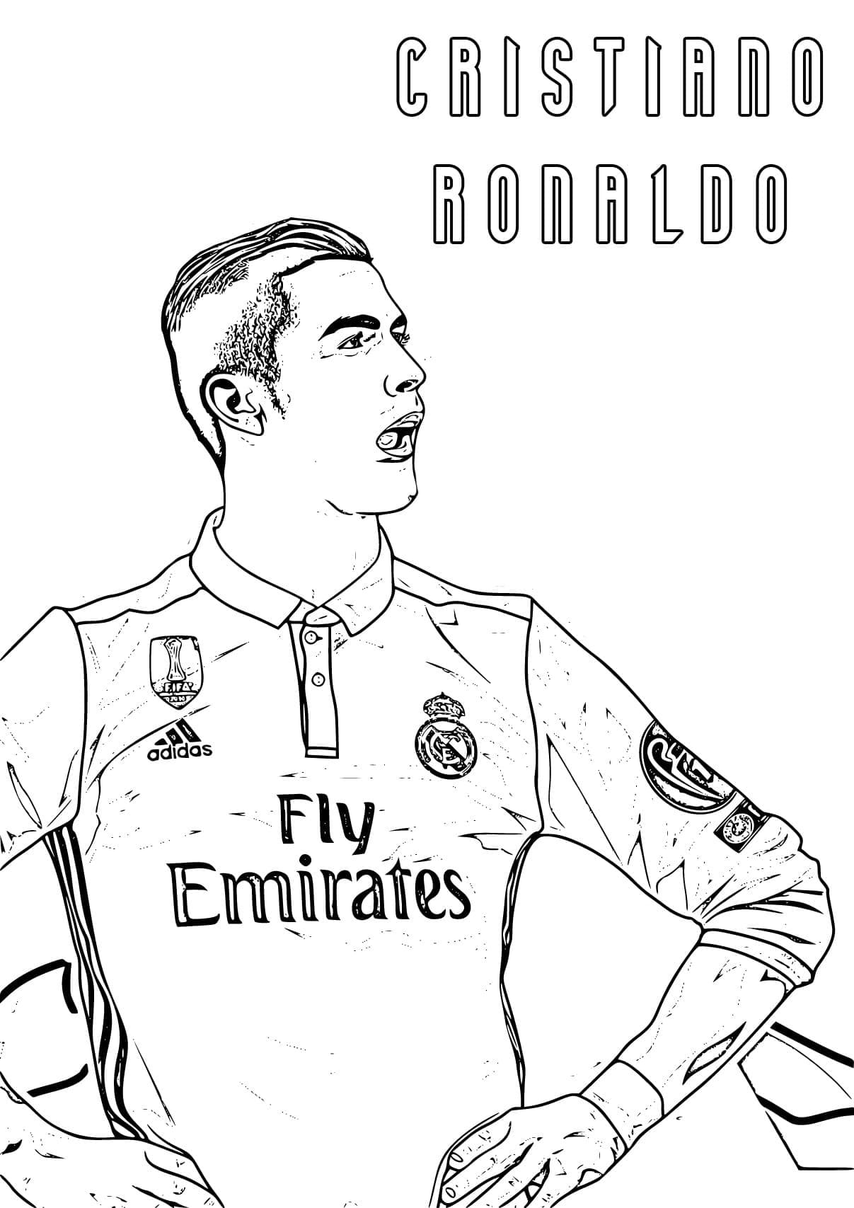 Desenho de Imagem de Cristiano Ronaldo para Colorir