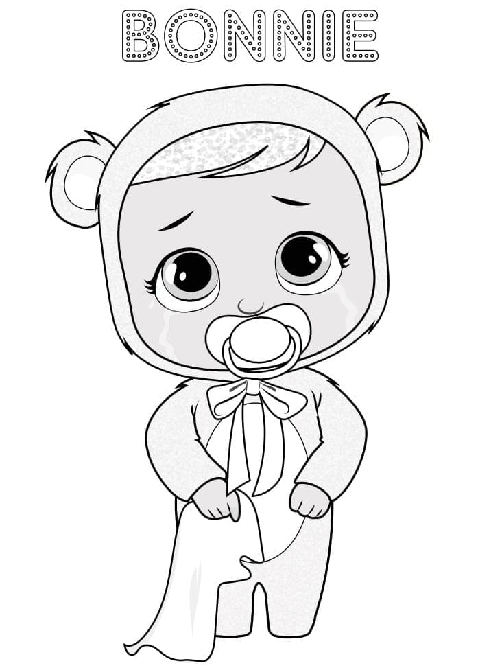 Desenho de Bonnie Cry Baby para Colorir