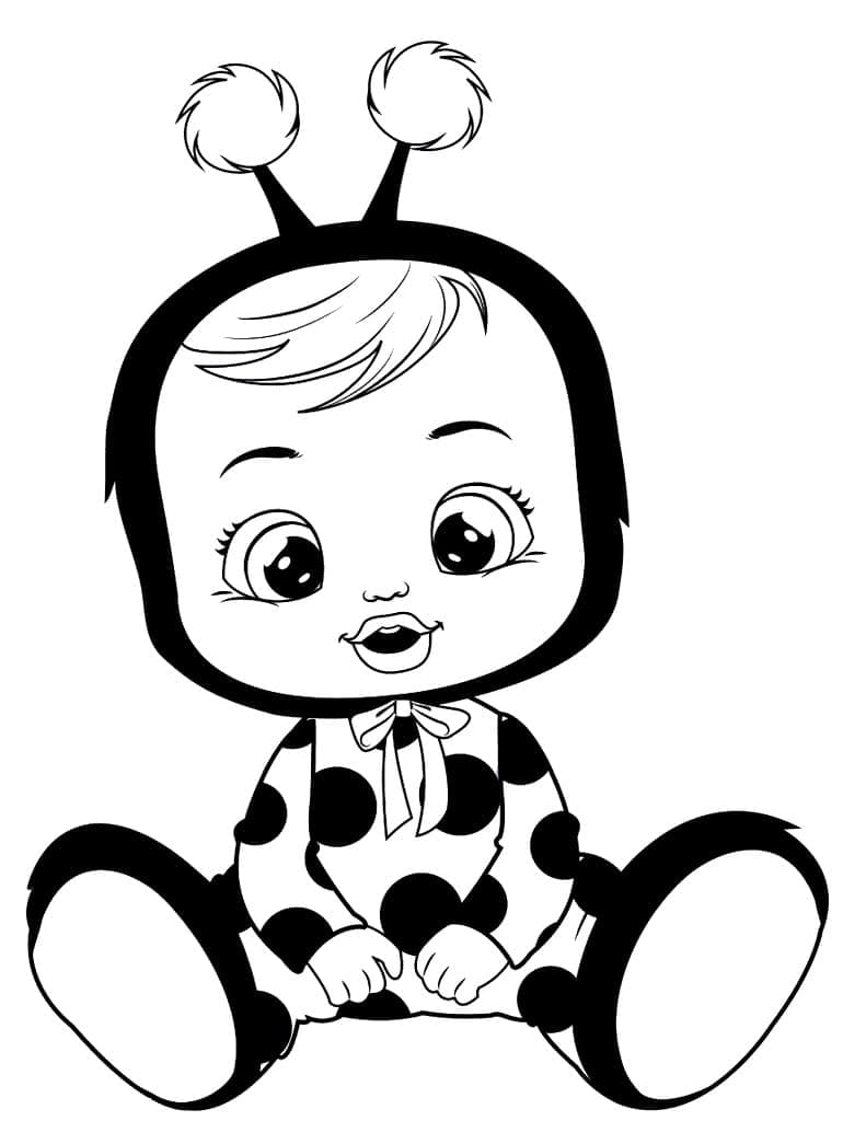 Desenho de Ladybug Cry Baby para Colorir