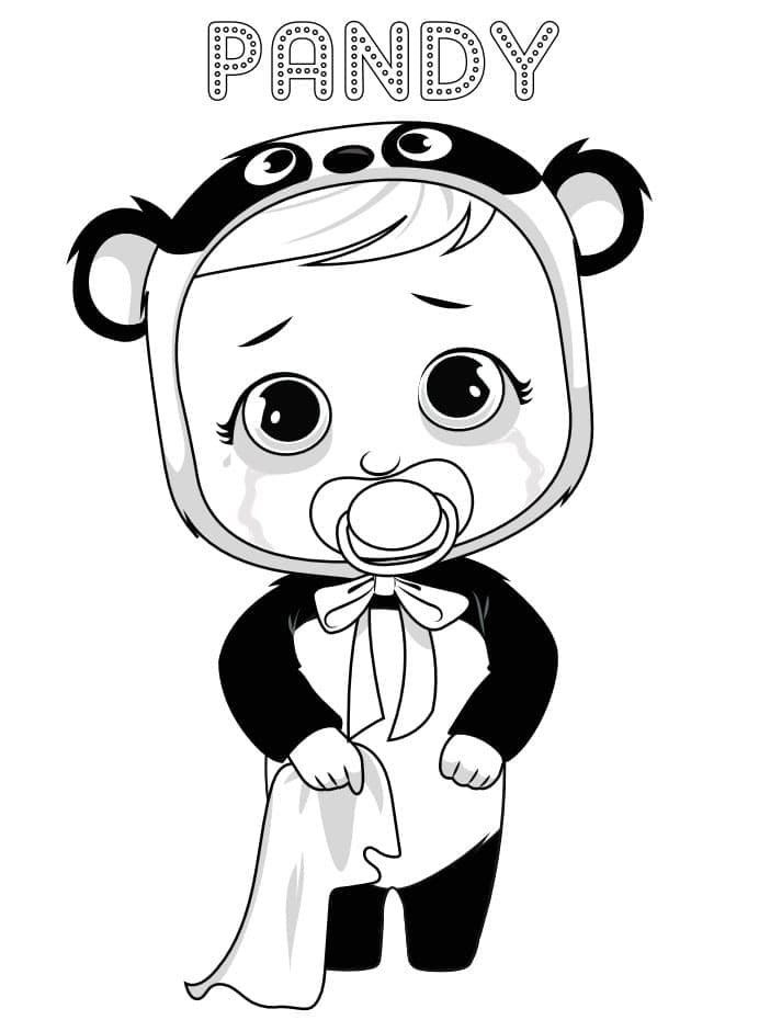 Desenho de Pandy Cry Baby para Colorir