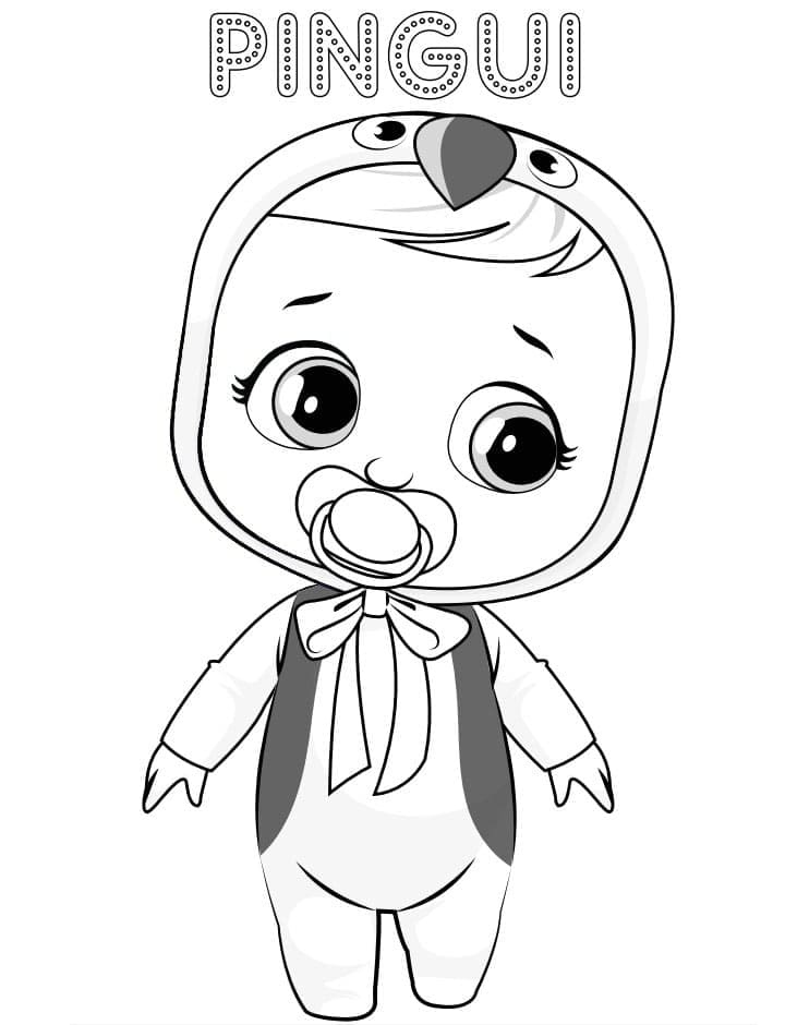 Desenho de Pingui Cry Baby para Colorir