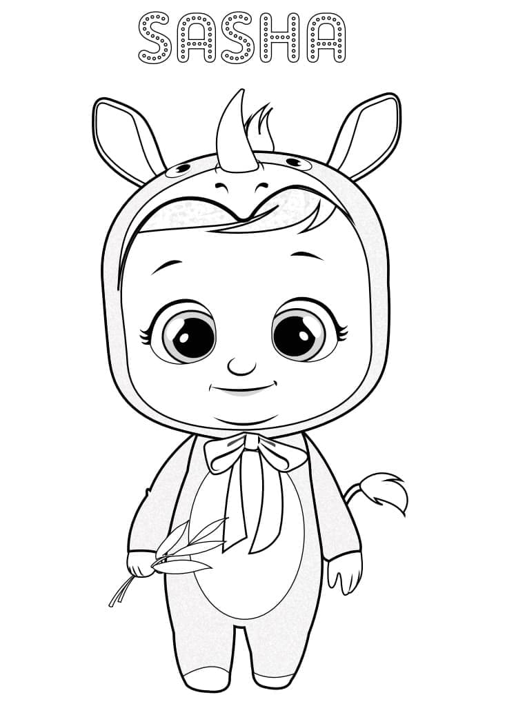 Desenho de Sasha Cry Baby para Colorir
