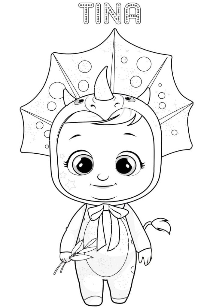 Desenho de Tina Cry Baby para Colorir