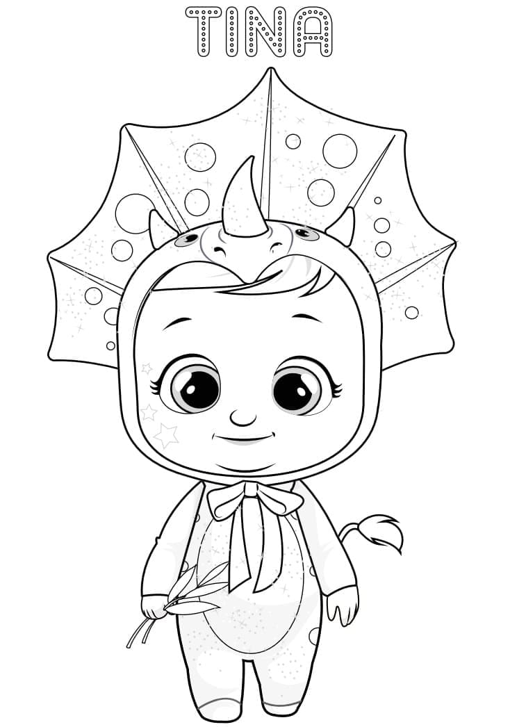 Desenho de Tina Cry Baby para Colorir