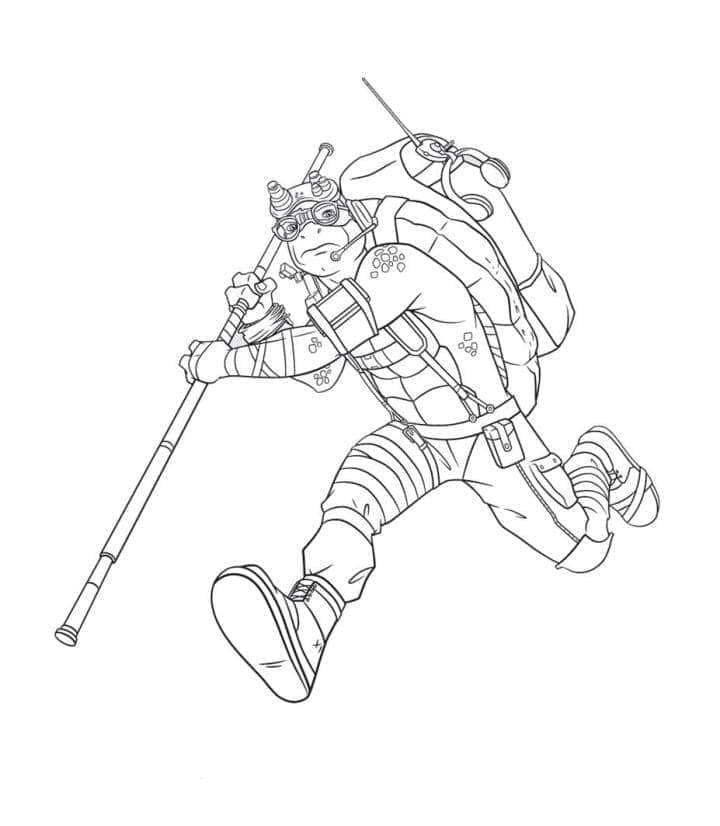 Desenho de Donatello Tartarugas Ninja Bonito para Colorir Pdf