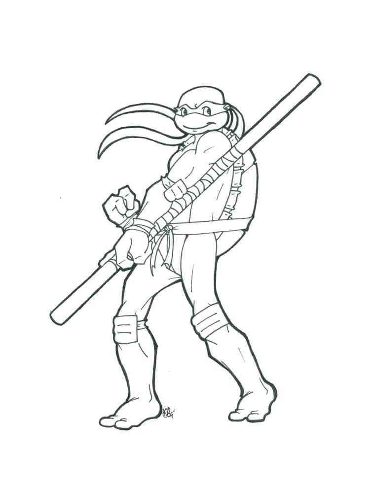 Desenho de Donatello Tartarugas Ninja Correndo para Colorir