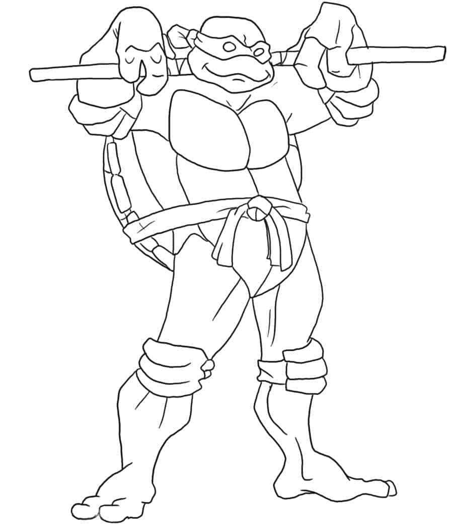 Desenho de Donatello Tartarugas Ninja Feliz para Colorir