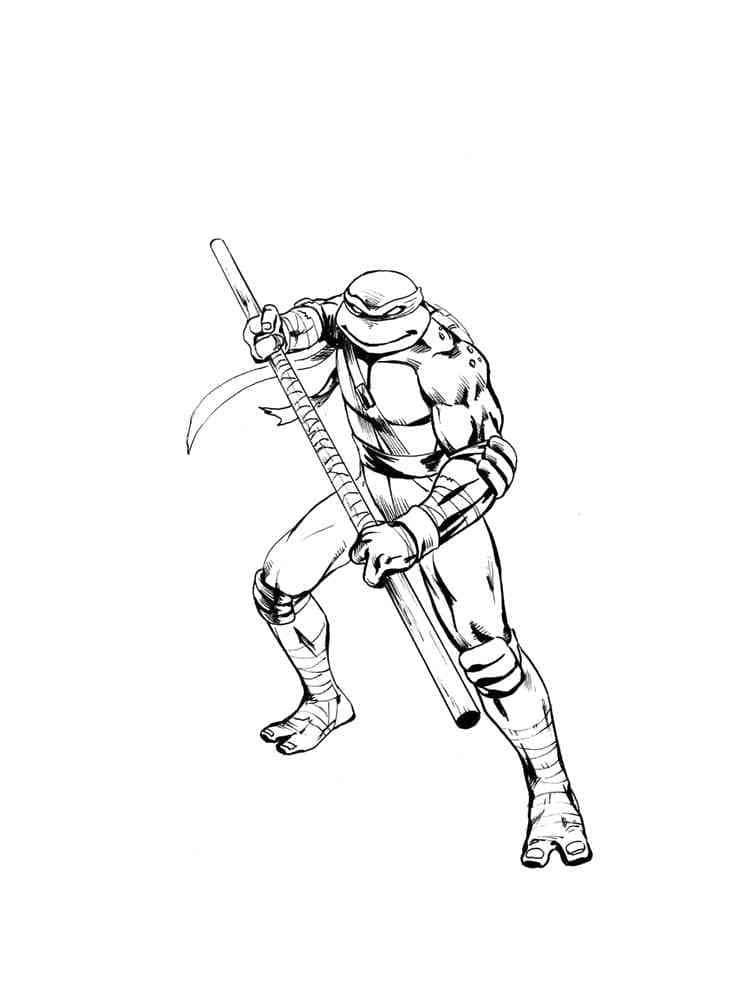 Desenho de Donatello Tartarugas Ninja Imprimivel para Colorir