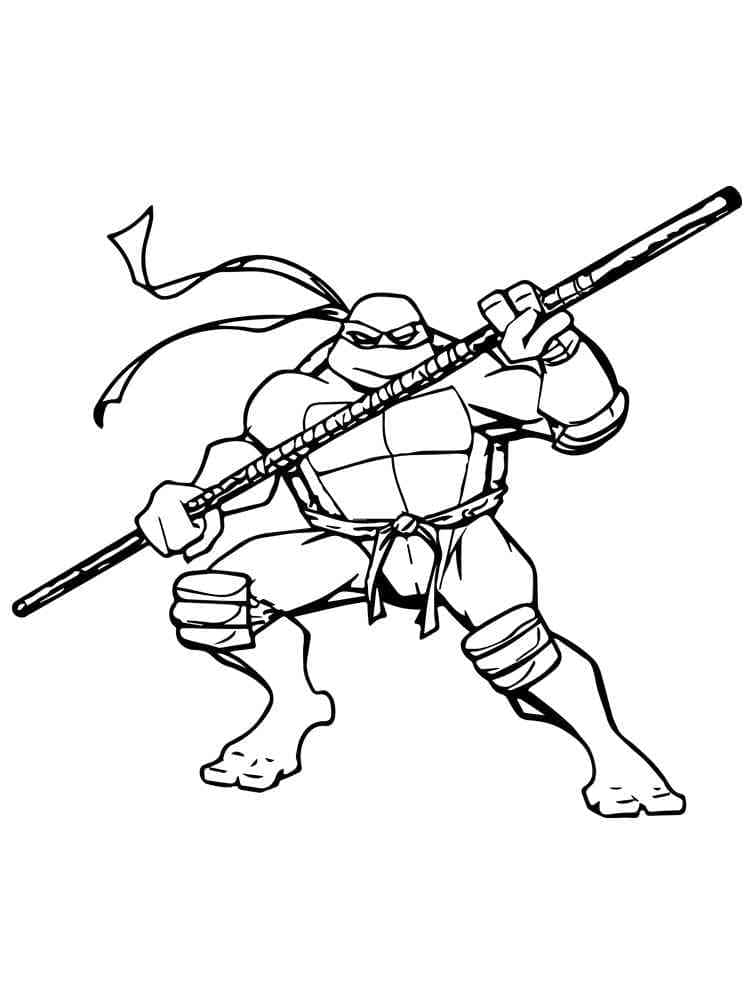 Desenho de Donatello Tartarugas Ninja Incrível para Colorir