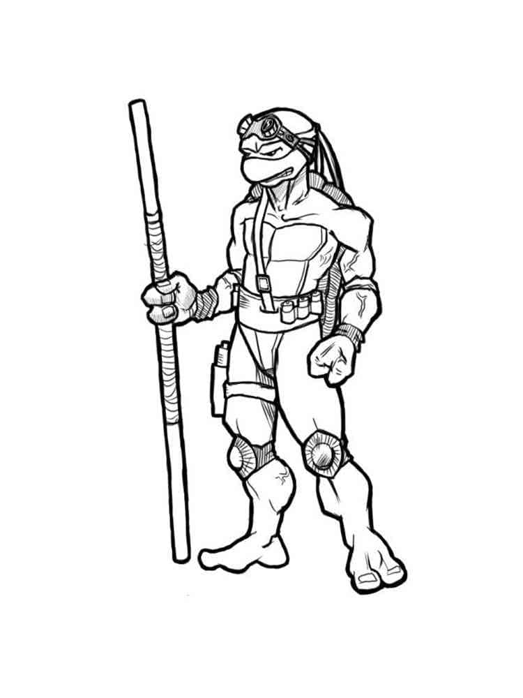 Desenho de Donatello Tartarugas Ninja Irritado para Colorir