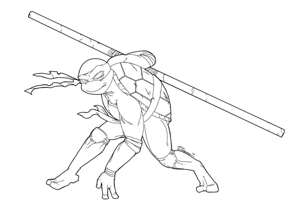 Desenho de Donatello Tartarugas Ninja para Colorir Pdf
