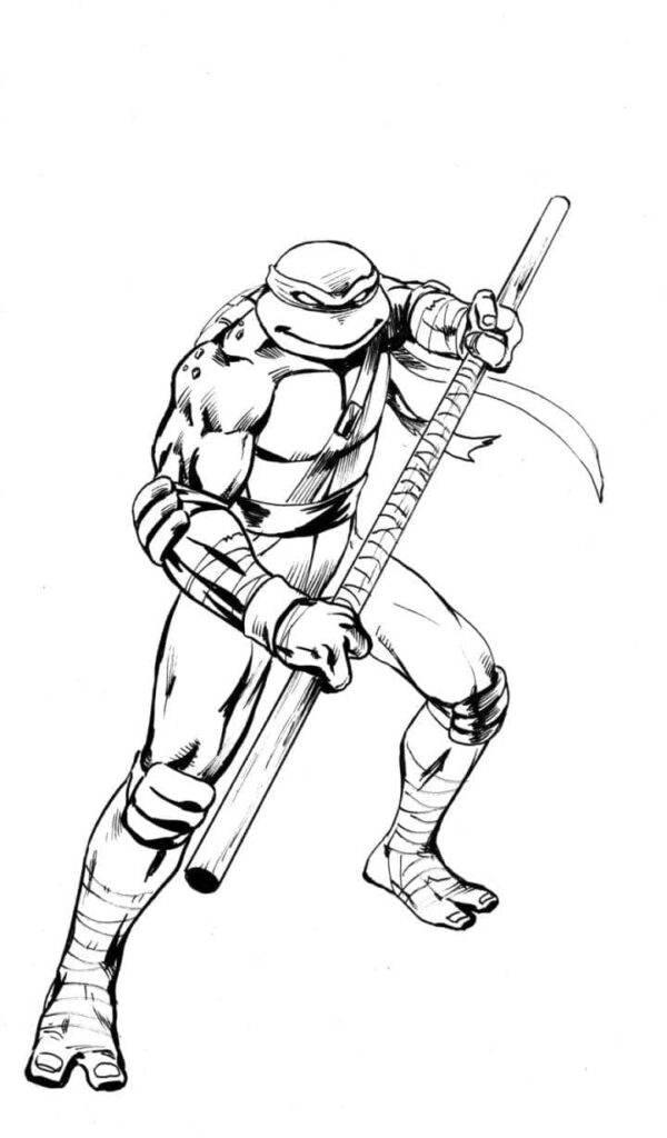 Desenho de Donatello Tartarugas Ninja para Imprimir Lápis de Cor