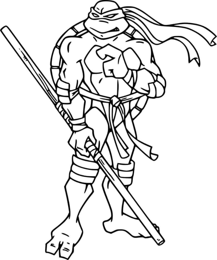 Desenho de Donatello Tartarugas Ninja para Pintar Giz de Cera