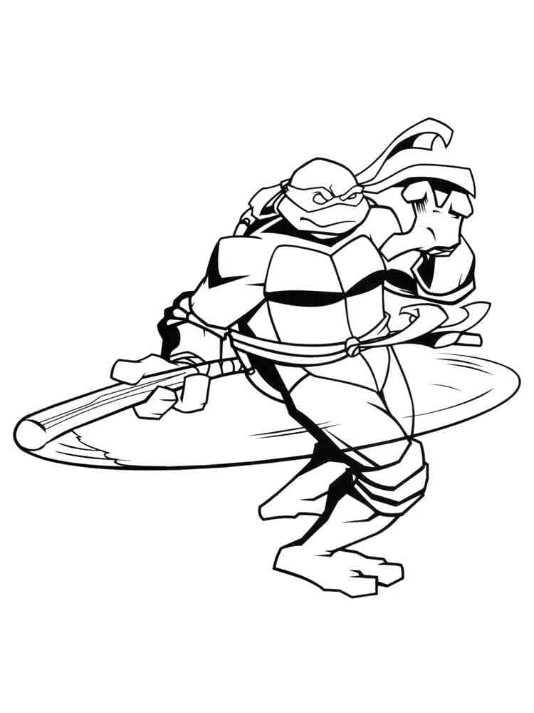 Desenho de Tartarugas Ninja Donatello para Colorir