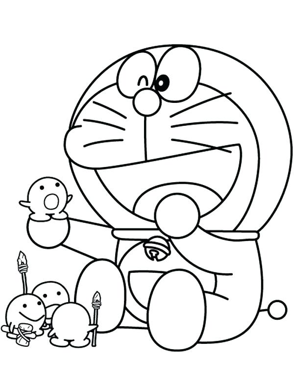 Desenho de Doraemon com Brinquedos Novos para Colorir