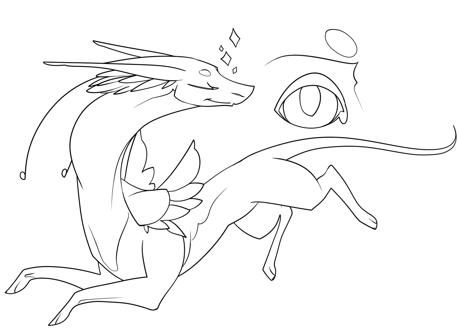 Desenho de Dragão Pdf para Imprimir e Colorir