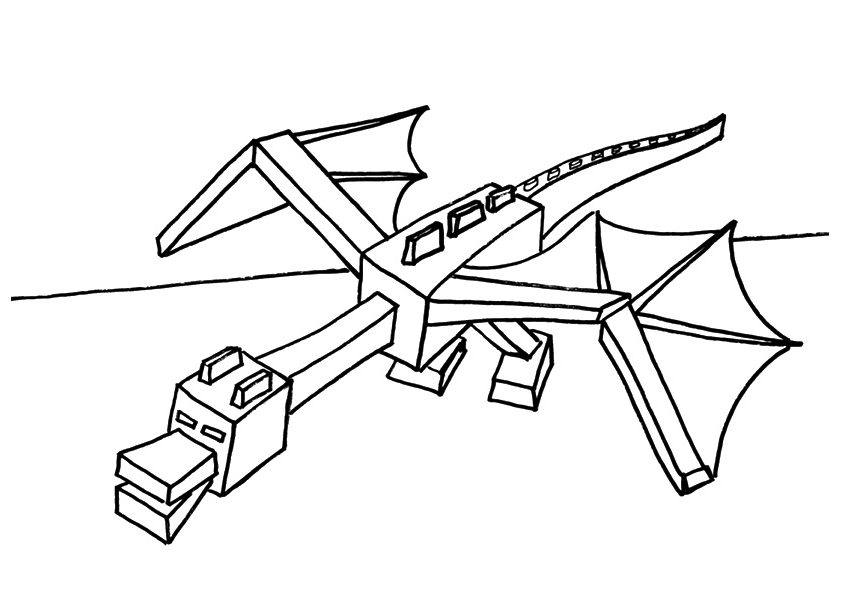 Desenho Pdf do Ender Dragon para Colorir