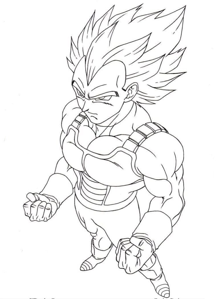 Desenho Vegetá de Dragon Ball para Colorir