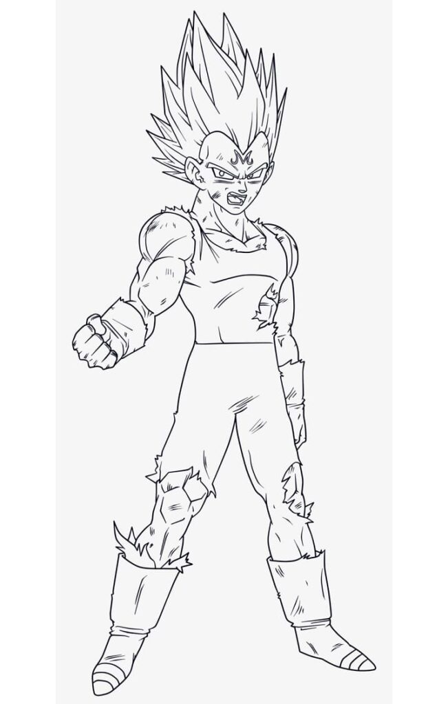 Desenho Vegetá de Dragon Ball Z para Colorir
