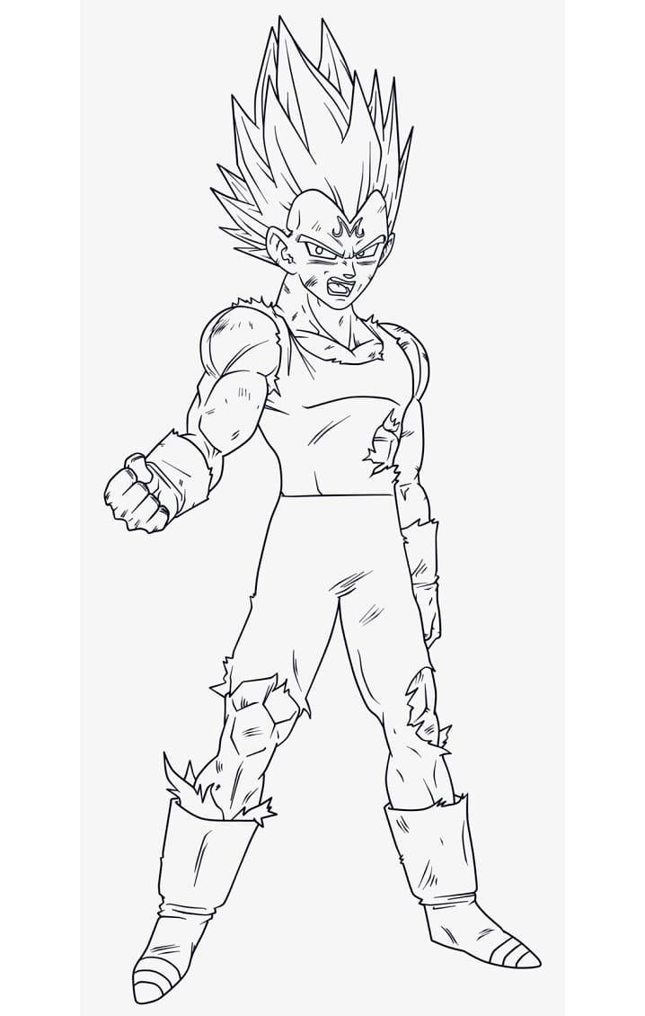 Desenho Vegetá de Dragon Ball Z para Colorir