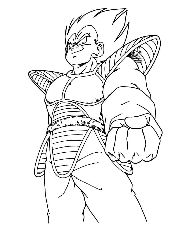 Desenho Vegetá Dragon Ball para Colorir