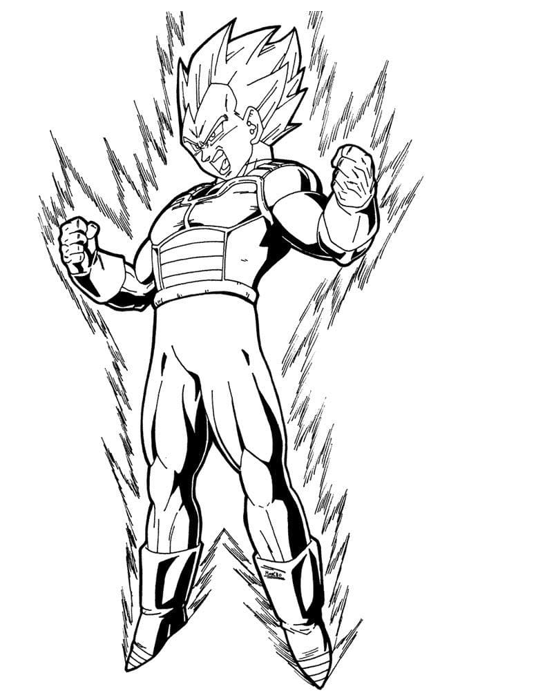 Desenho Vegetá Super Saiyan para Colorir