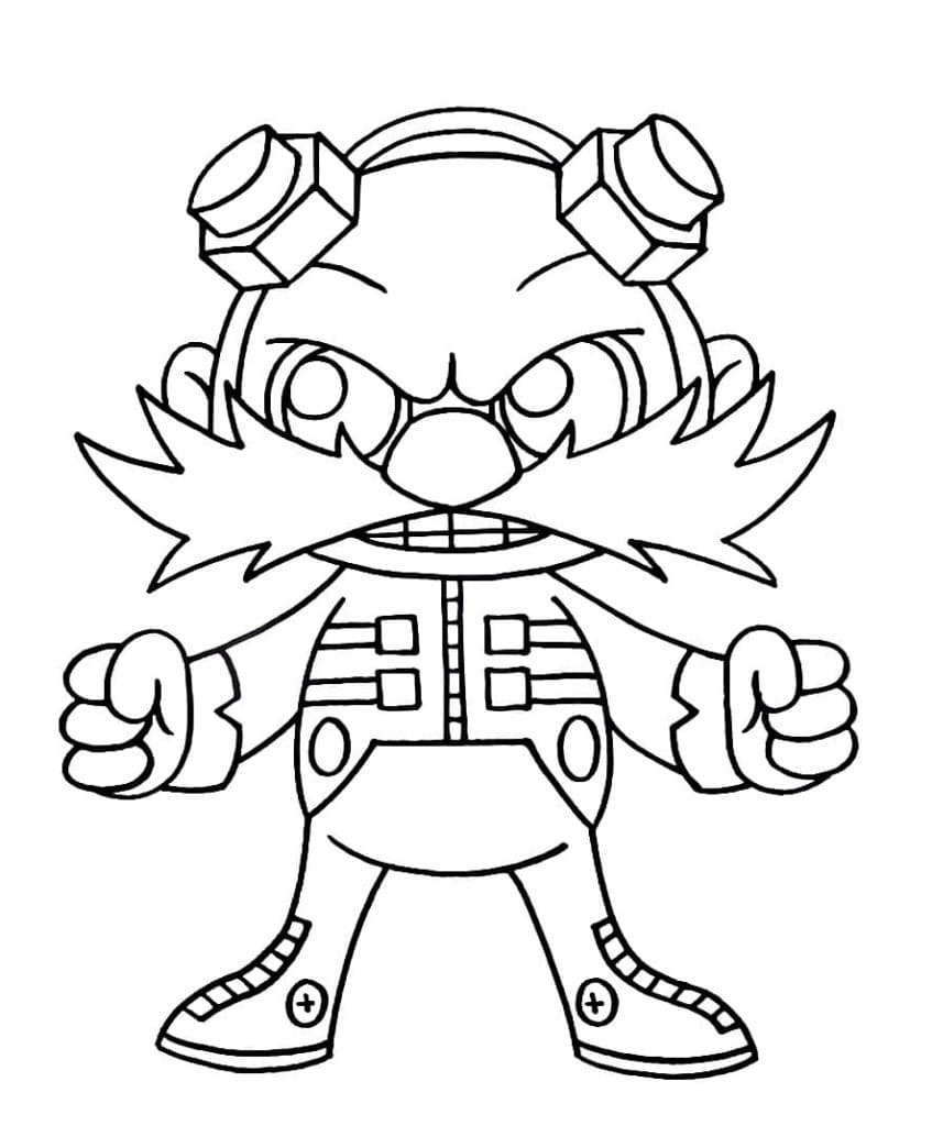 Desenho de Chibi Doutor Eggman para Colorir