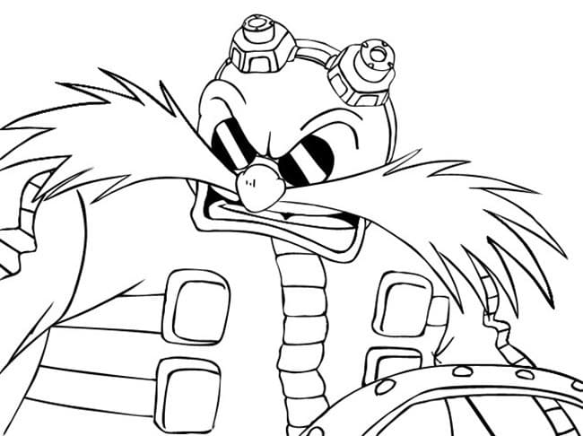 Desenho de Doutor Eggman Irritado para Colorir