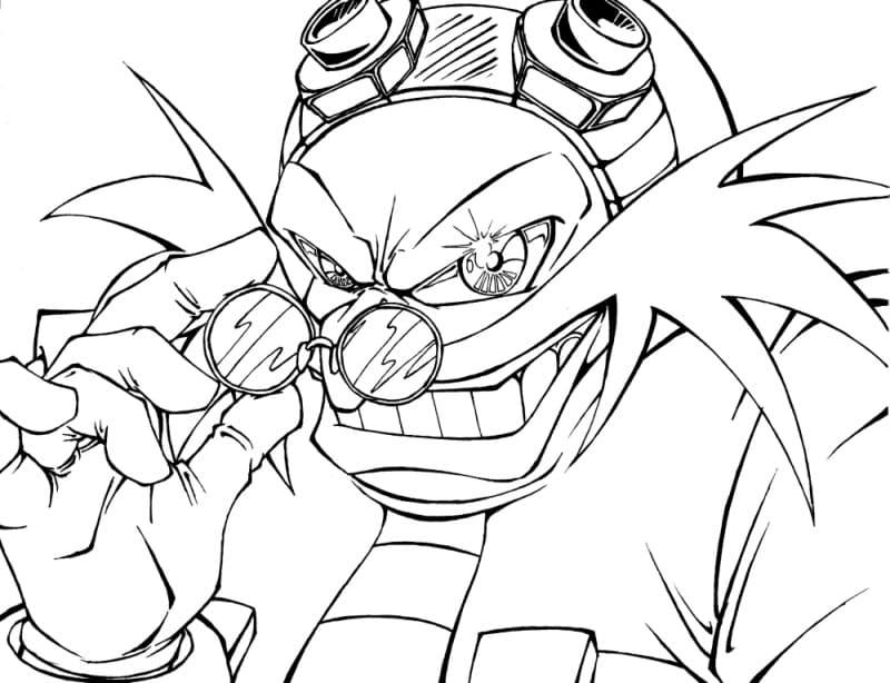 Desenho de Doutor Eggman Malvado para Colorir