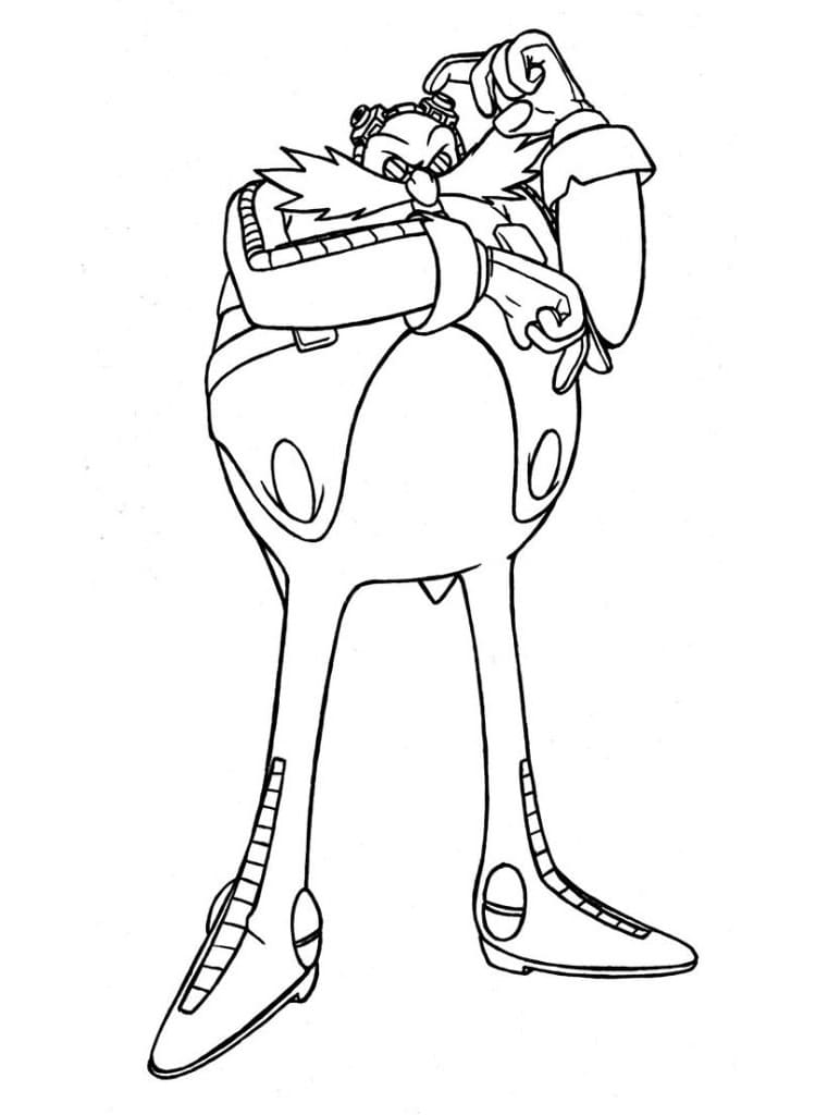 Desenho de Doutor Eggman Pensando para Colorir
