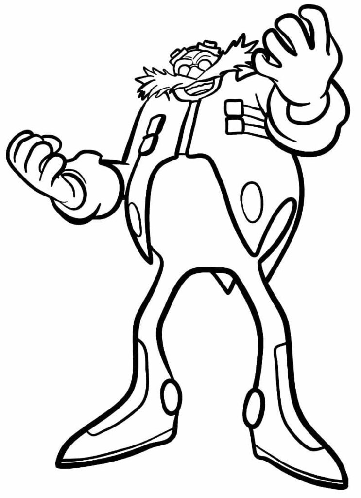 Desenho de Doutor Eggman Rindo para Colorir