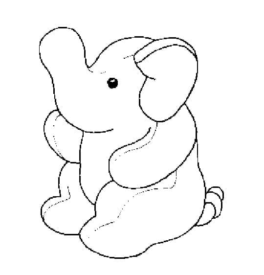 Desenho de Bebê Elefante para Colorir