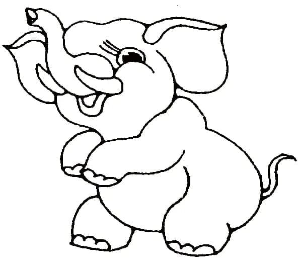 Desenho de Elefante Engraçado para Colorir