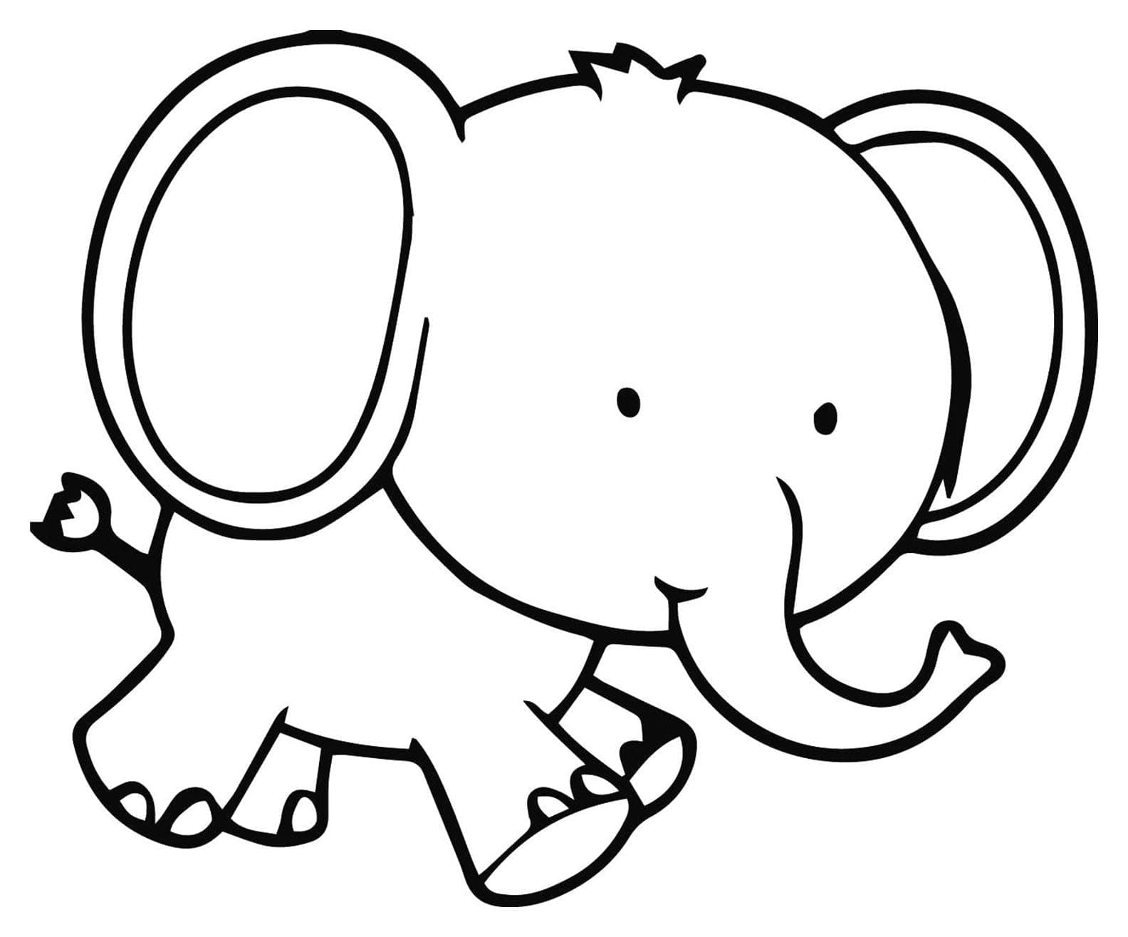 Desenho de Elefante Fofo para Colorir