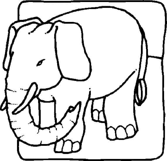 Desenho de Elefante Selvagem para Colorir
