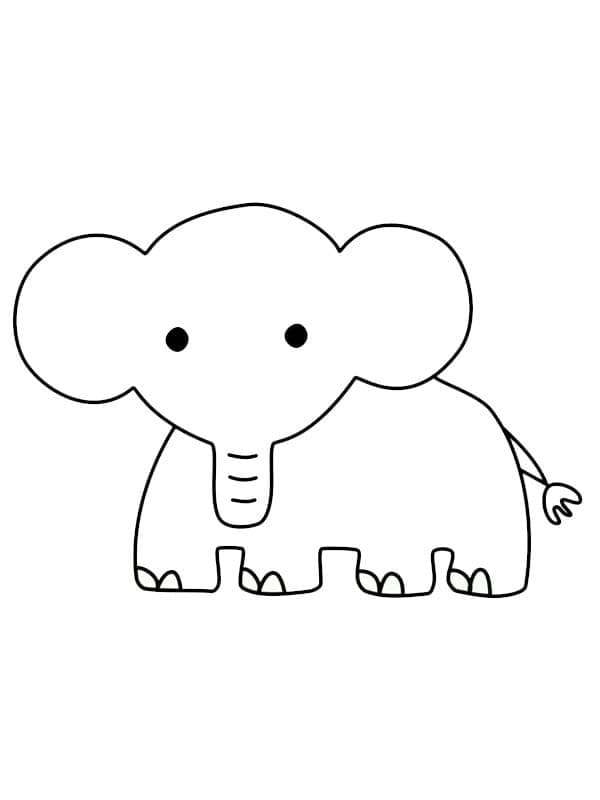 Desenho de um Elefante Simples para Colorir