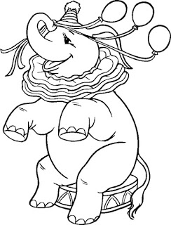 Desenho de Elefante em Circo para Colorir Pdf