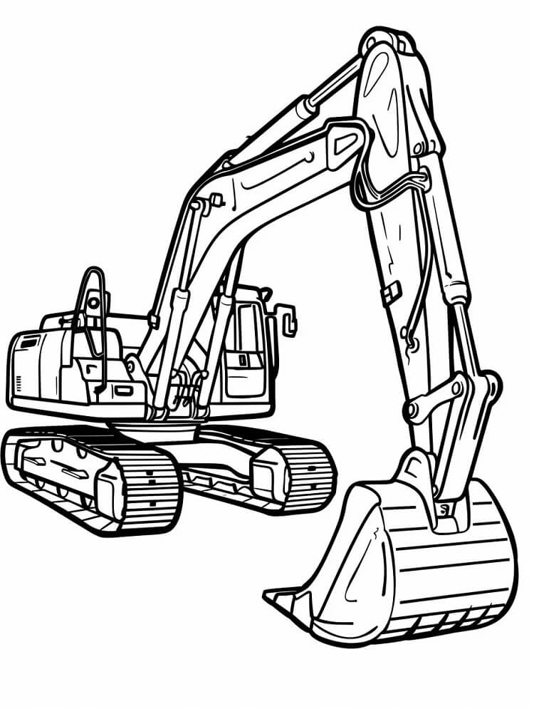 Desenho de Escavadeira para Crianças para Colorir
