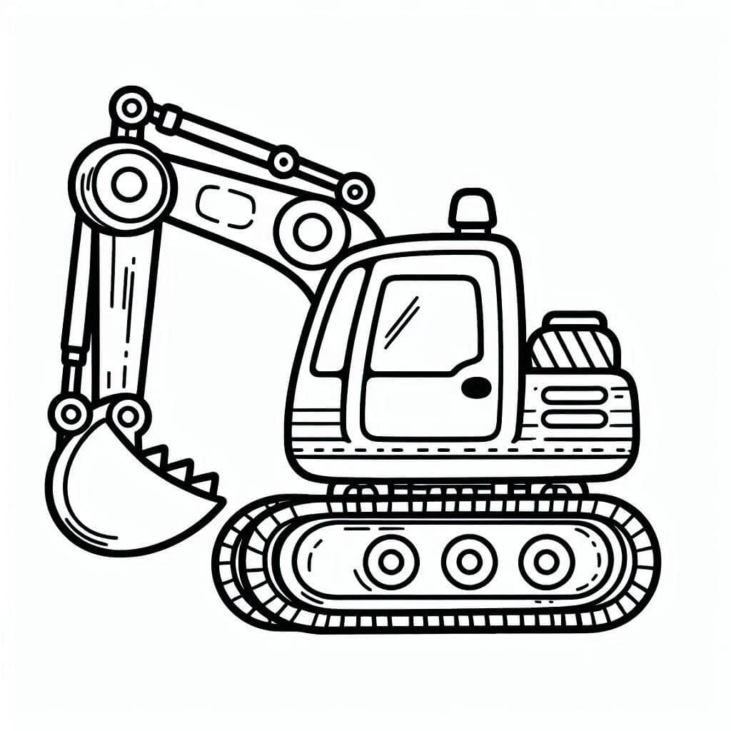 Desenho de Foto de Escavadeira para Colorir