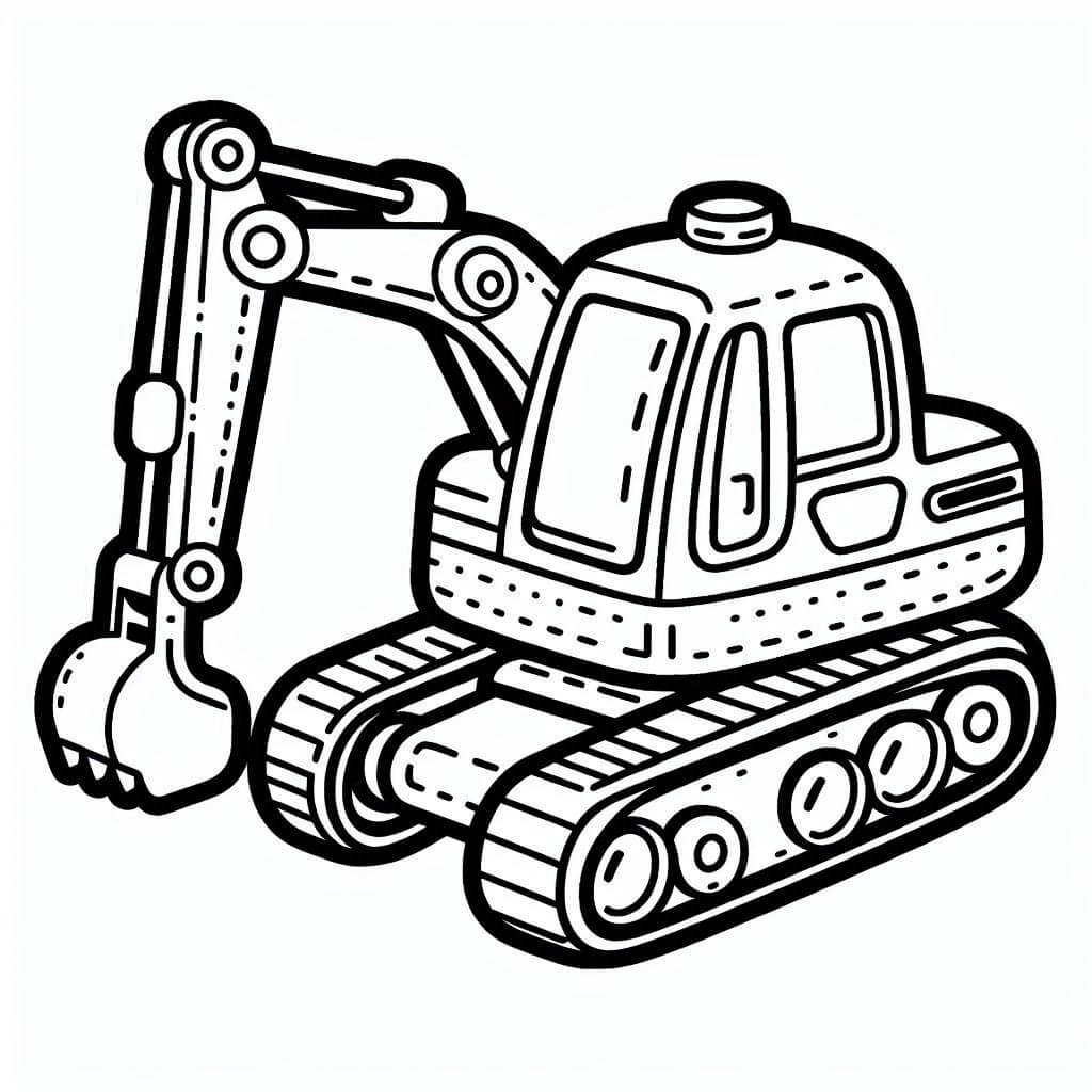 Desenho de Grátis Escavadeira para Crianças para Colorir