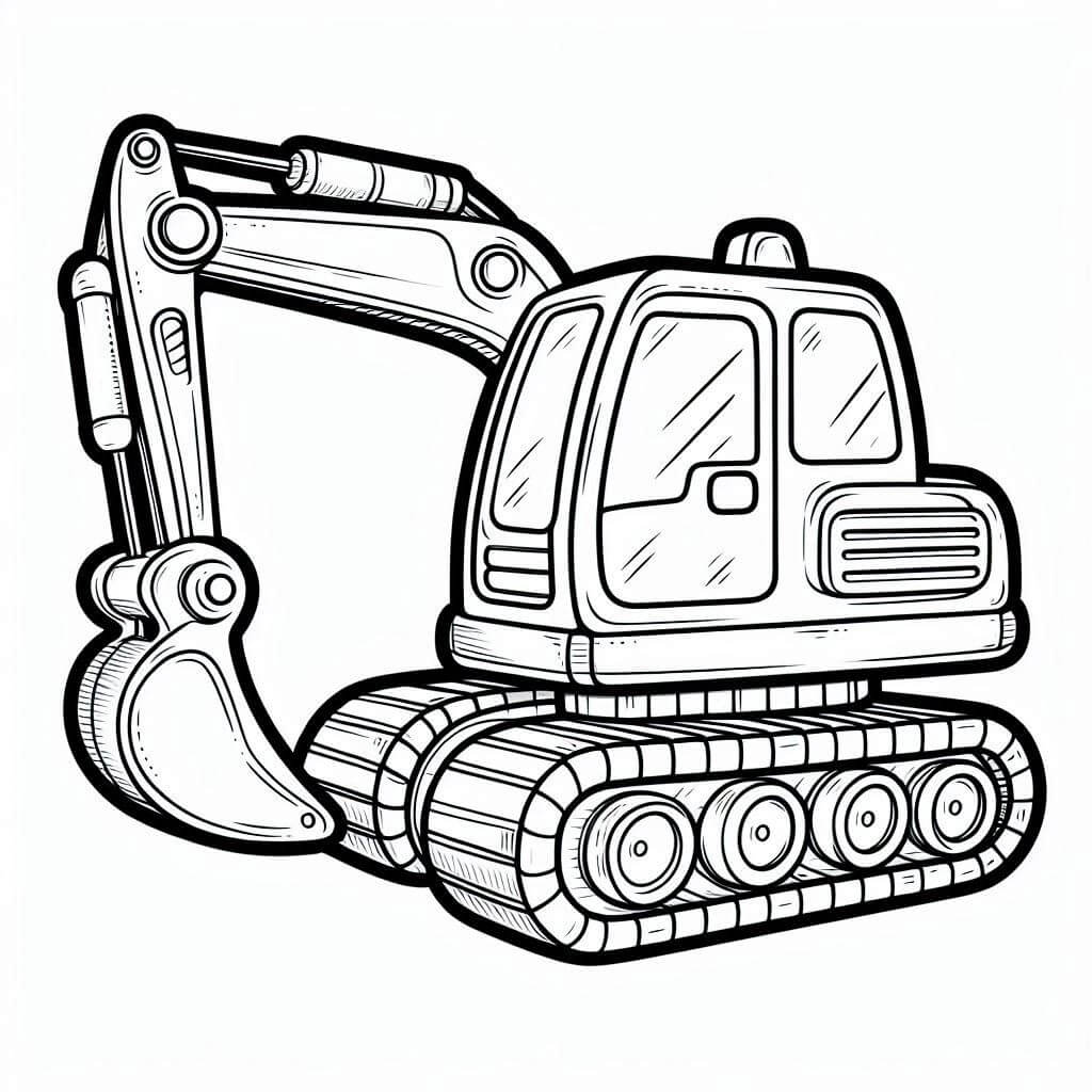 Desenho de Grátis Escavadeira para Colorir