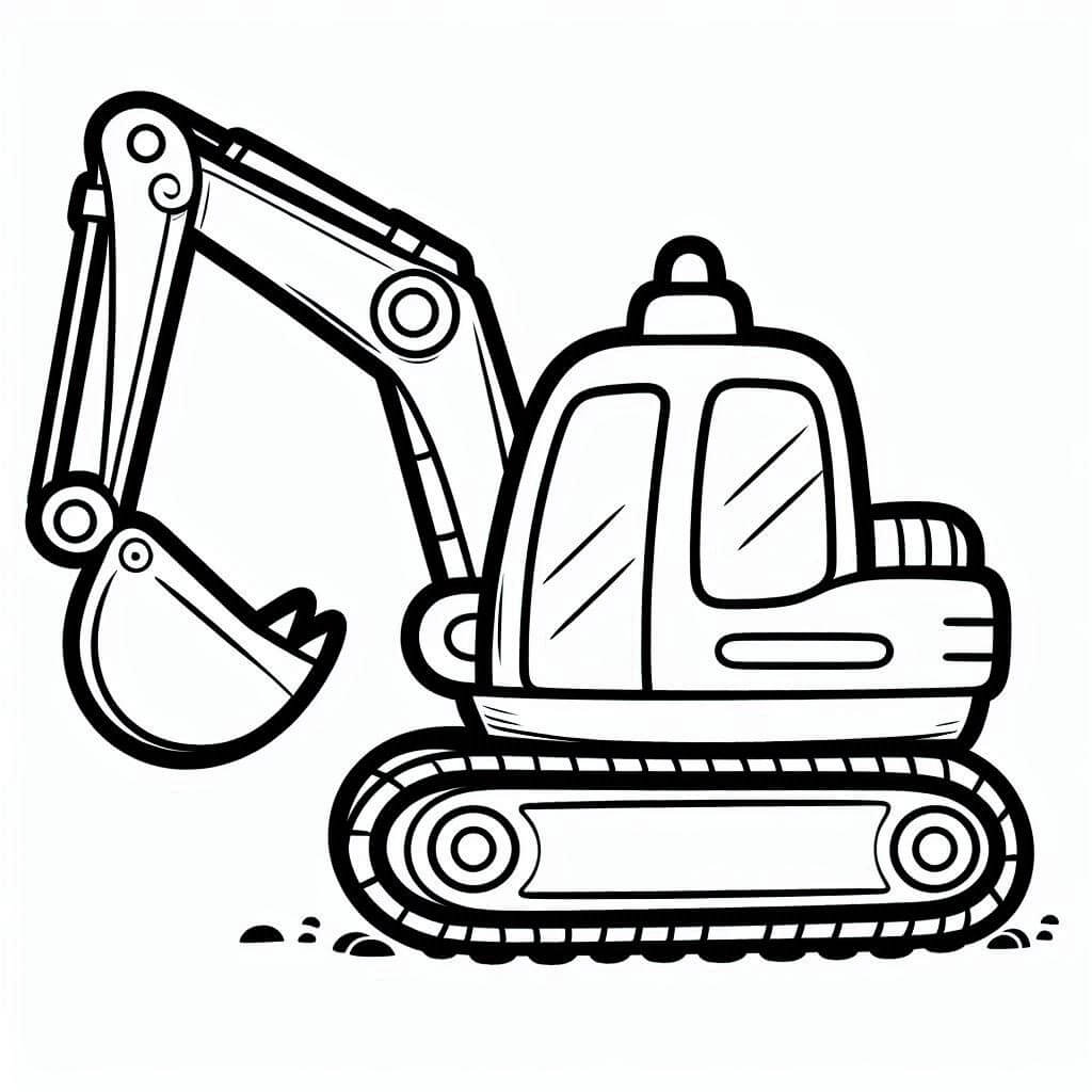 Desenho de Imagem de Escavadeira para Colorir