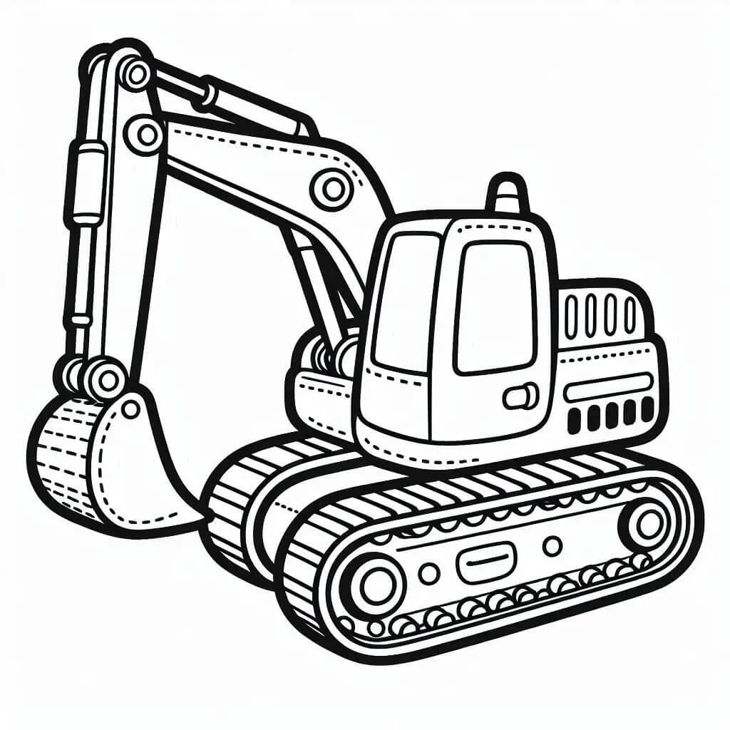 Desenho de Imprimivel Escavadeira para Crianças para Colorir