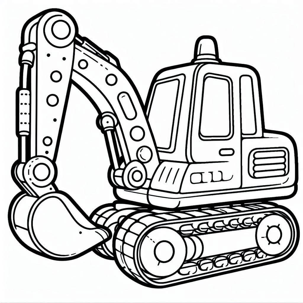 Desenho de Imprimivel Escavadeira para Colorir