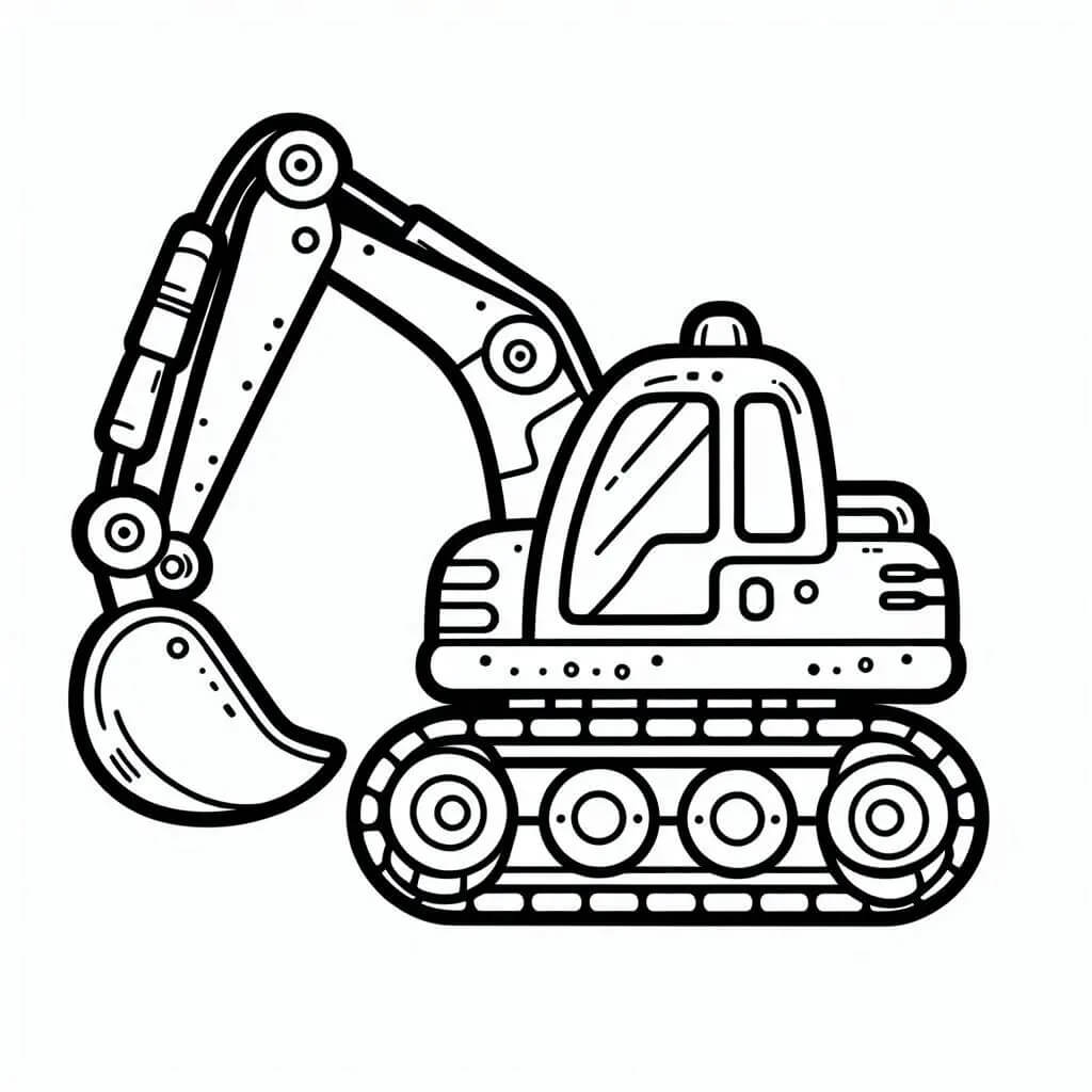 Desenho de uma Escavadeira para Colorir