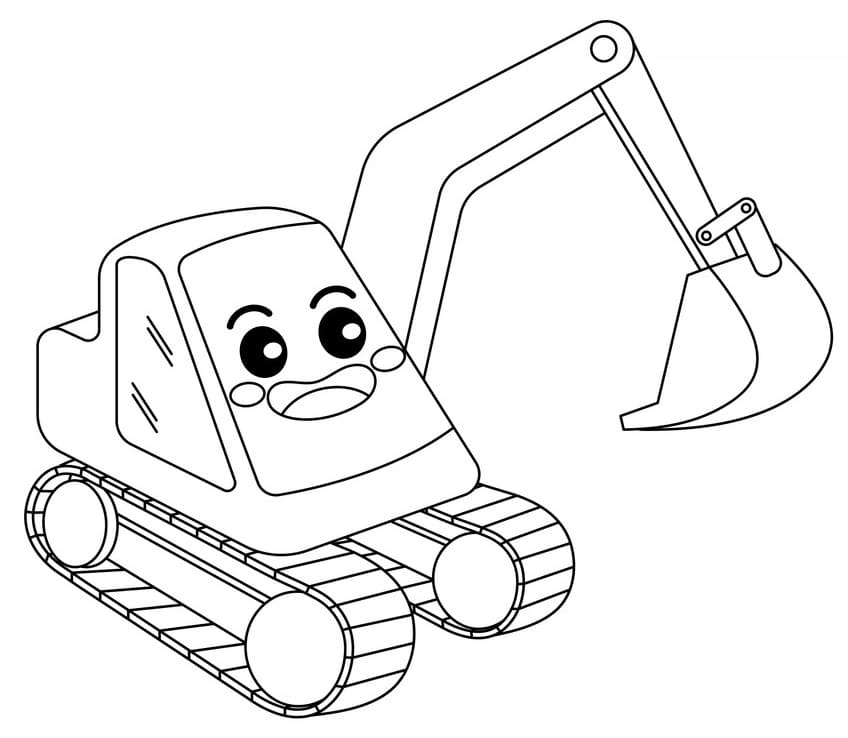 Desenho de Escavadeira de Brinquedo para Imprimir