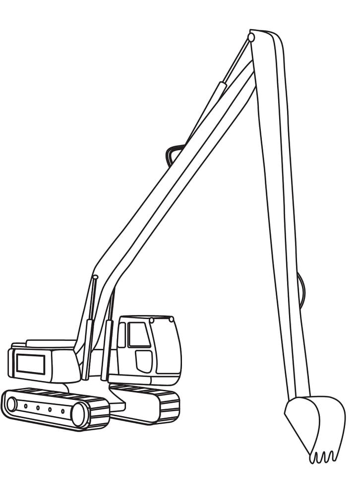 Desenho de Escavadeira Grande para Colorir Pdf