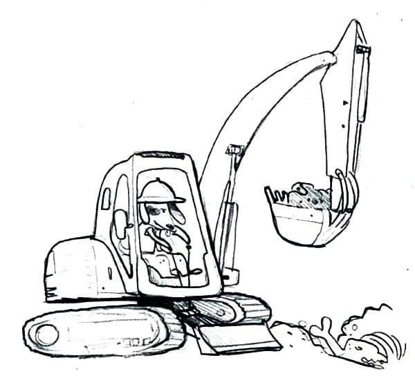 Desenho de Escavadeira Imprimivel Download